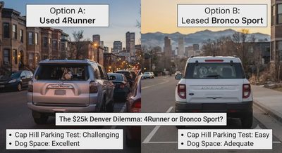 Used 4 Runner vs. Lease Bronco Sport for $25k: Husky & Parking Test
