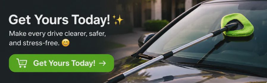 Extendable windshield cleaner with microfiber head for easier car windshield cleaning and stress-free driving.